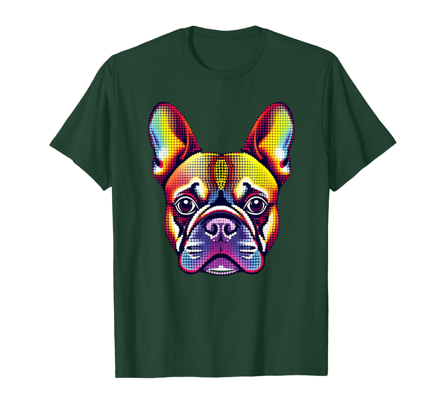 Colorful Dot Art French Bulldog Graphic for Teachers & Kids T-Shirt