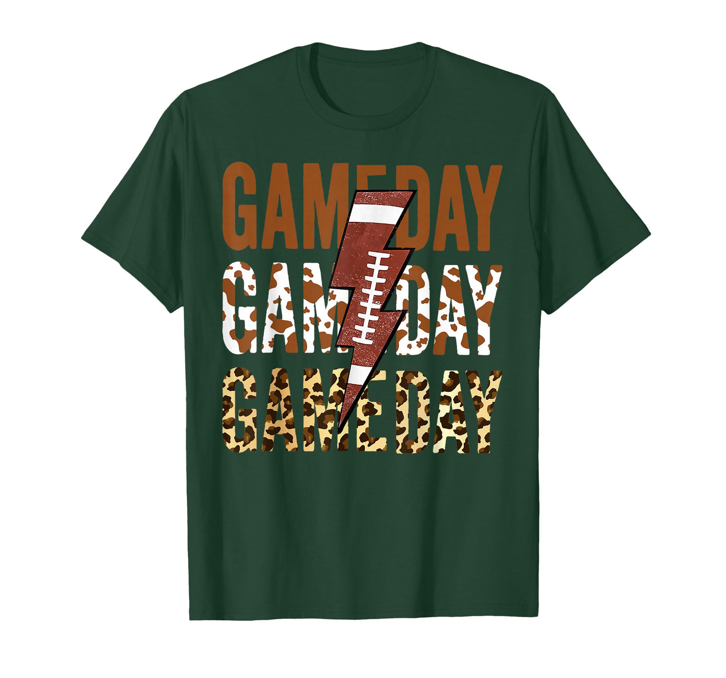 Vintage Game Day Football Leopard Men Women Kids T-Shirt