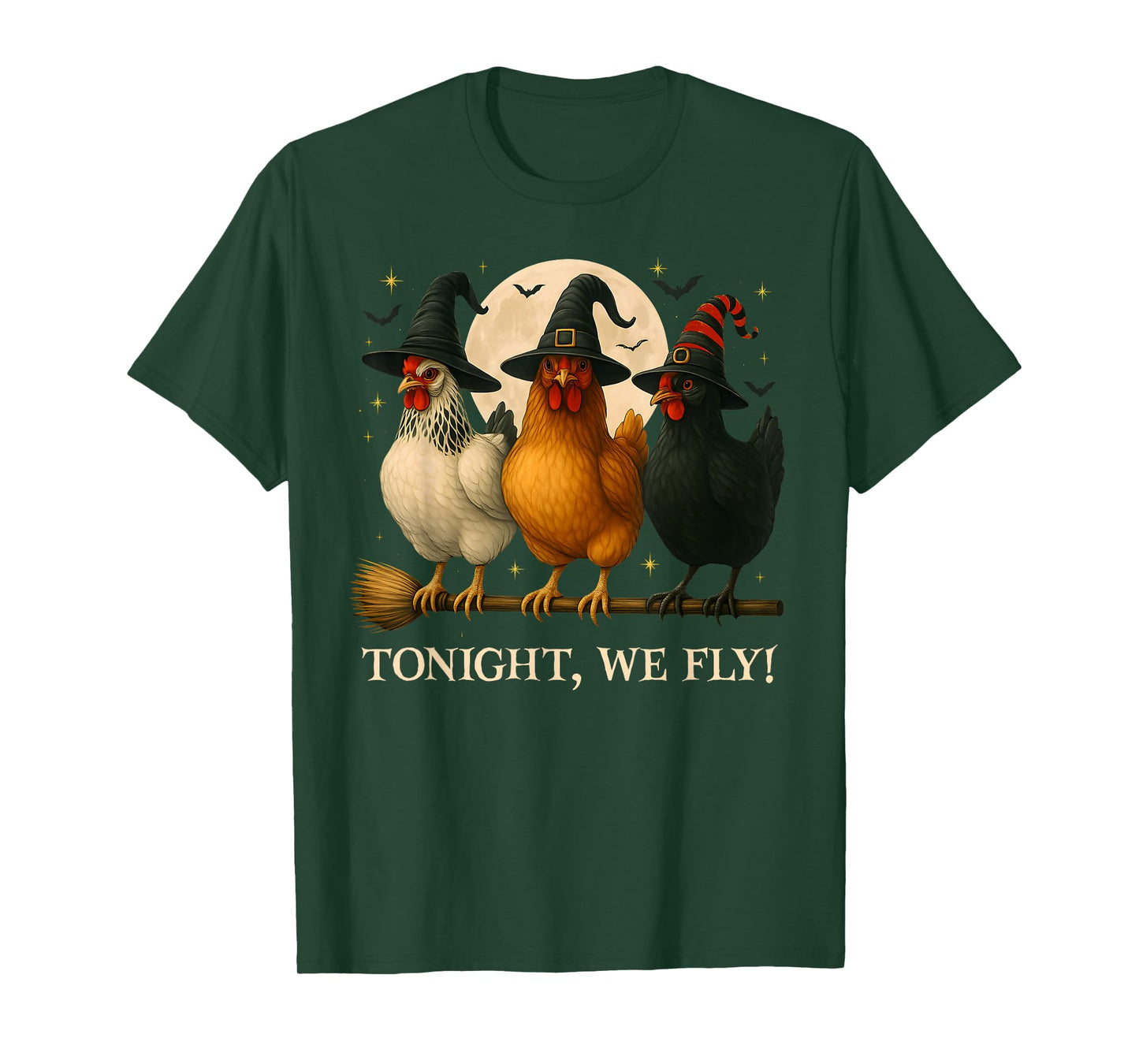 Funny Chicken Halloween Costume Tonight We Fly Spooky Season T-Shirt