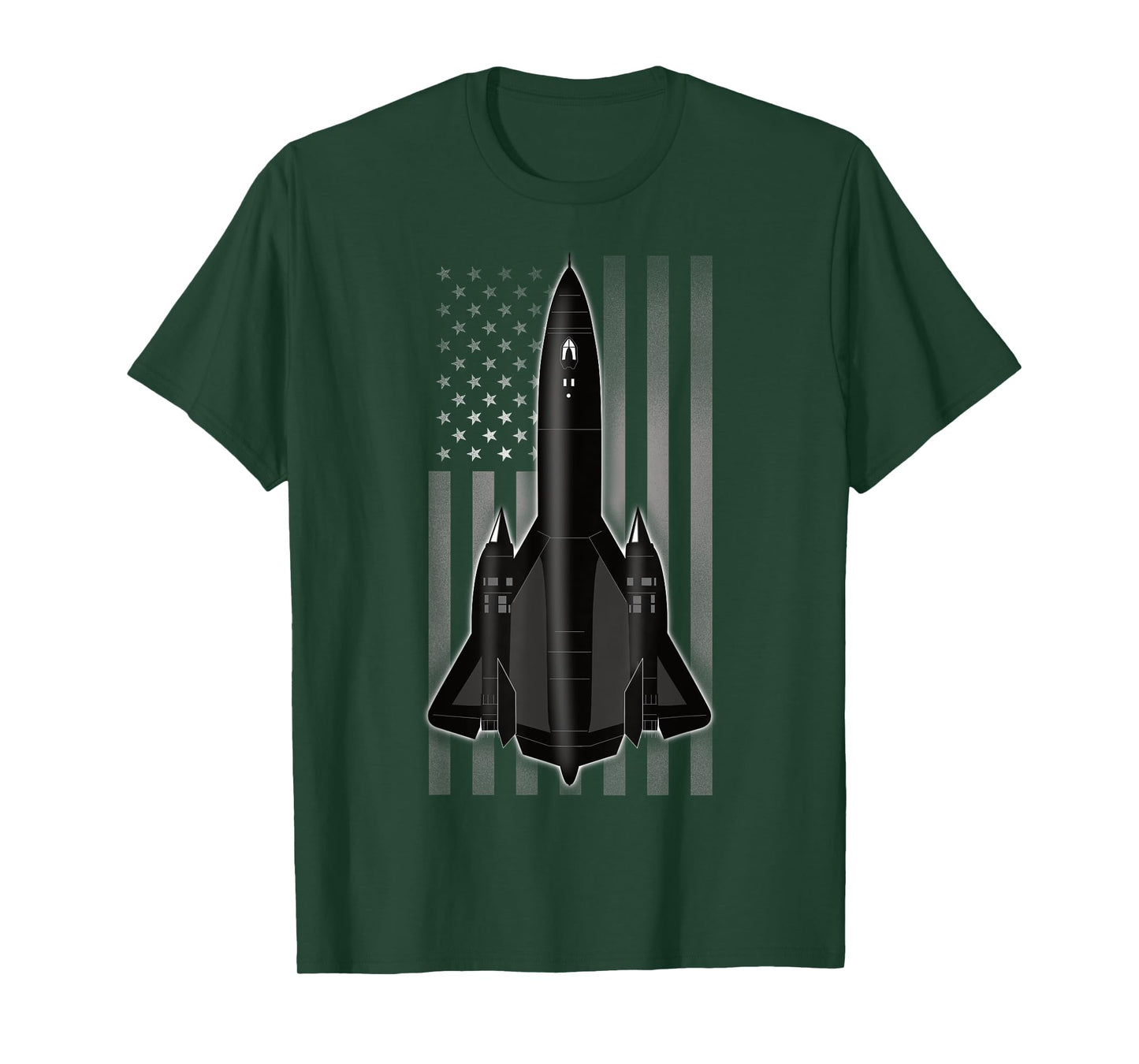 SR-71 Blackbird and American Flag T-Shirt