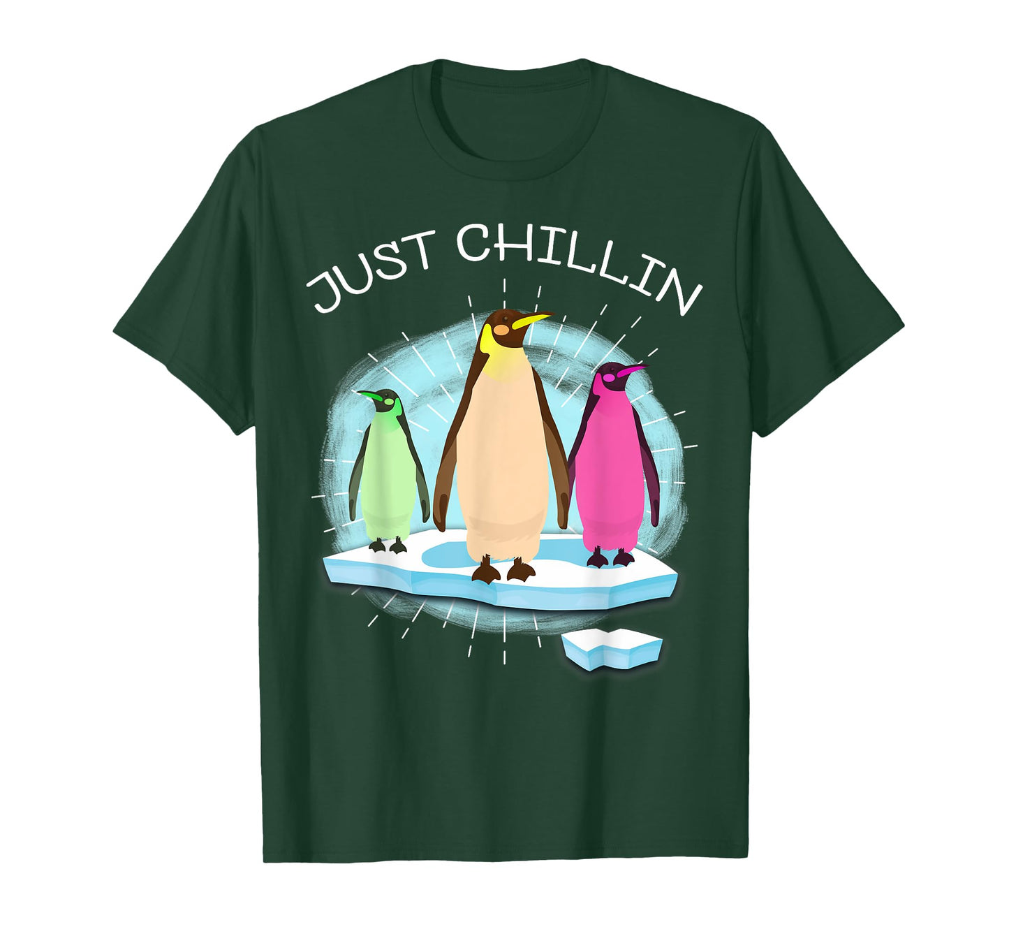 UAB KIDKIS Kids Unisex Black Cartoon Penguin On Ice Funnny T-Shirt
