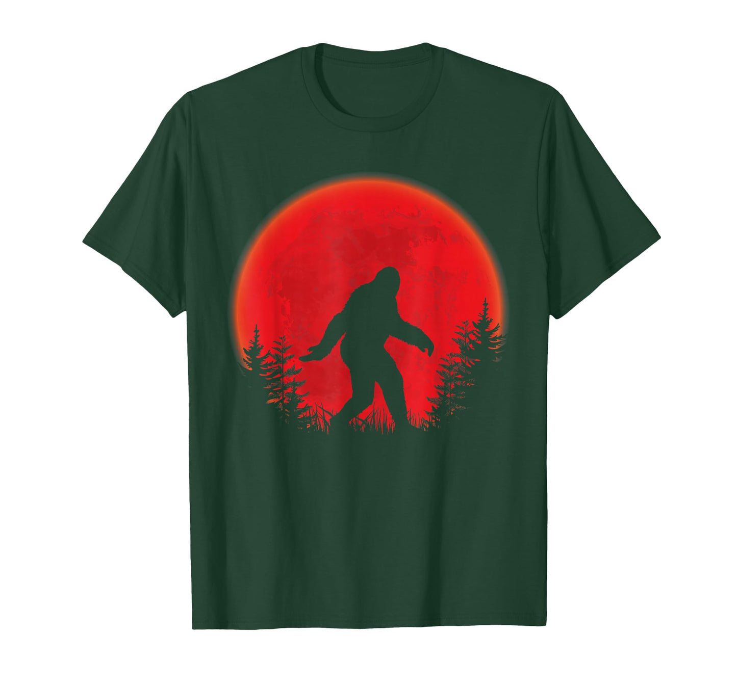 Halloween Shirt for Men Boys Kids Blood Moon Bigfoot T-Shirt