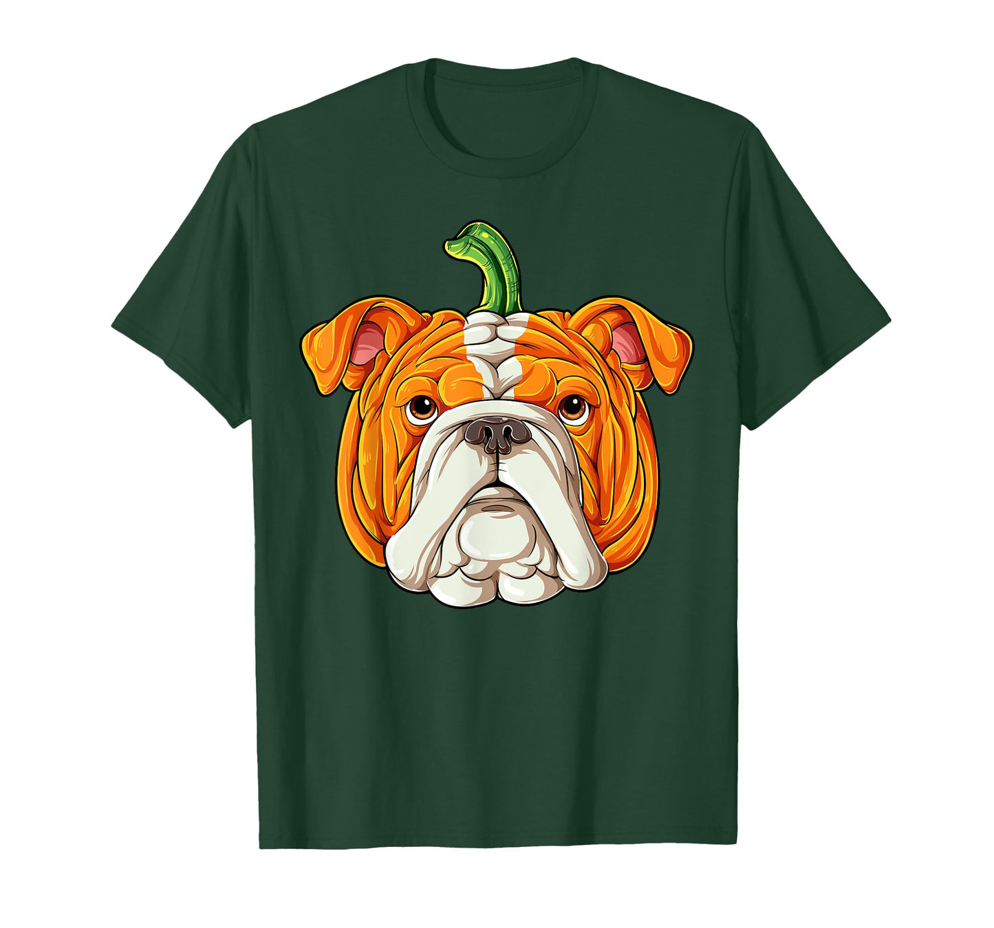 English Bulldog Pumpkin Halloween Thanksgiving Men Women Dog T-Shirt