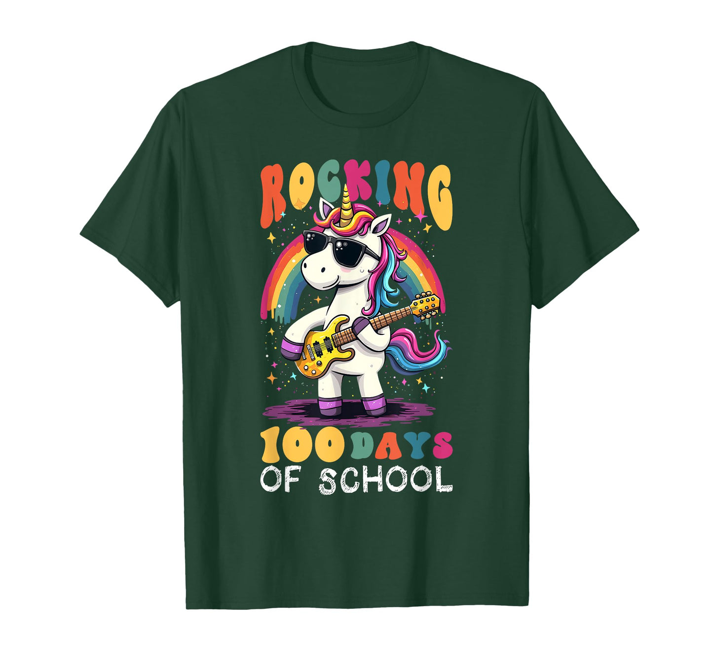 I rocked 100 days of school Unicorn 100 Magical Days Teacher T-Shirt