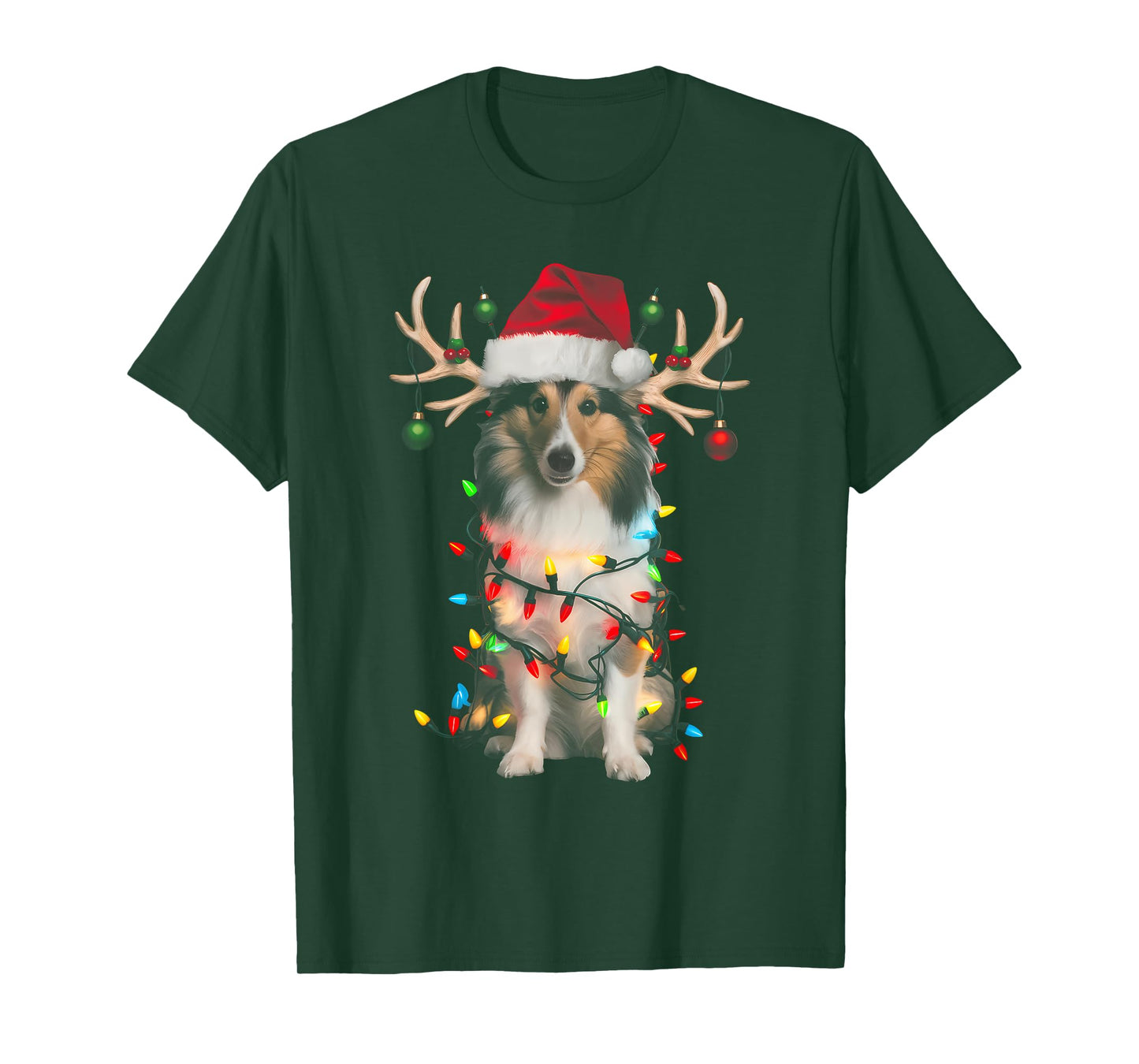 Shetland Sheepdog Christmas Tree Shirt Shetland Sheepdog Men Women Kids T-Shirt