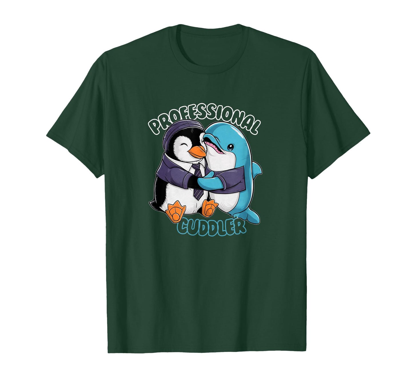 Cute Hugging Expert Dolphin Penguin Cuddle Therapist Hugs T-Shirt