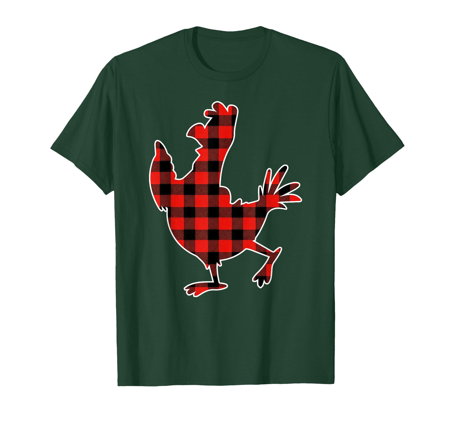 Red Buffalo Plaid Pajama Chicken Merry Christmas T-Shirt