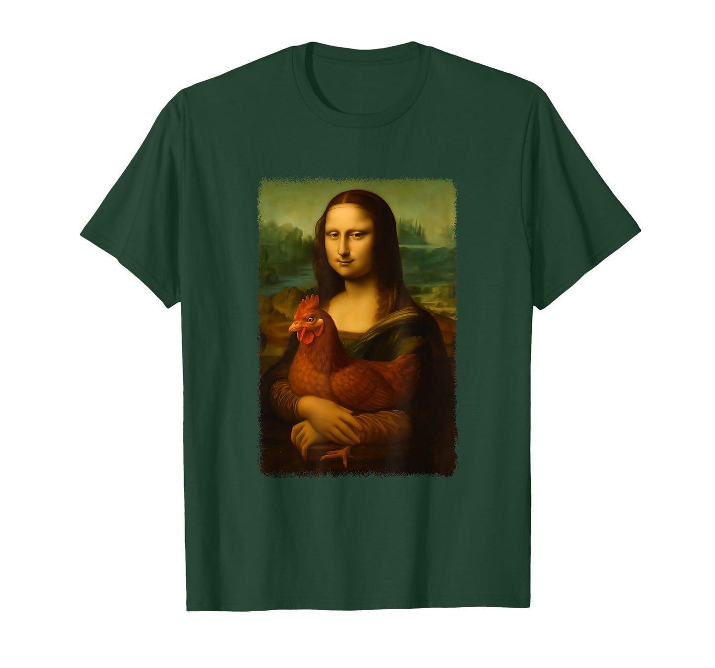 Mona Lisa Chicken Funny Gift For Men Women Boys Girls Kids T-Shirt