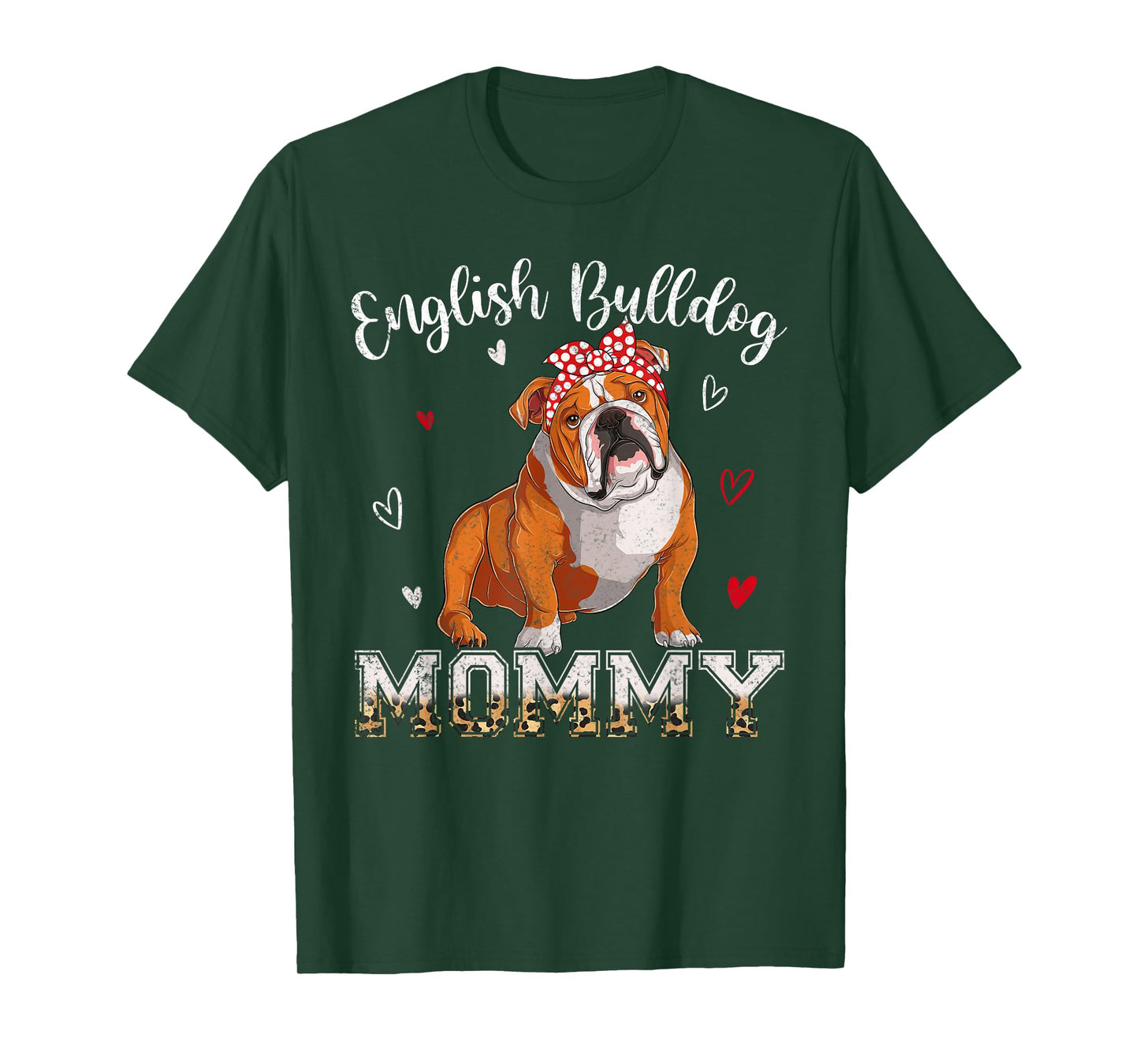 Dog Mommy Headband Heart English Bulldog Lover Mothers Day T-Shirt