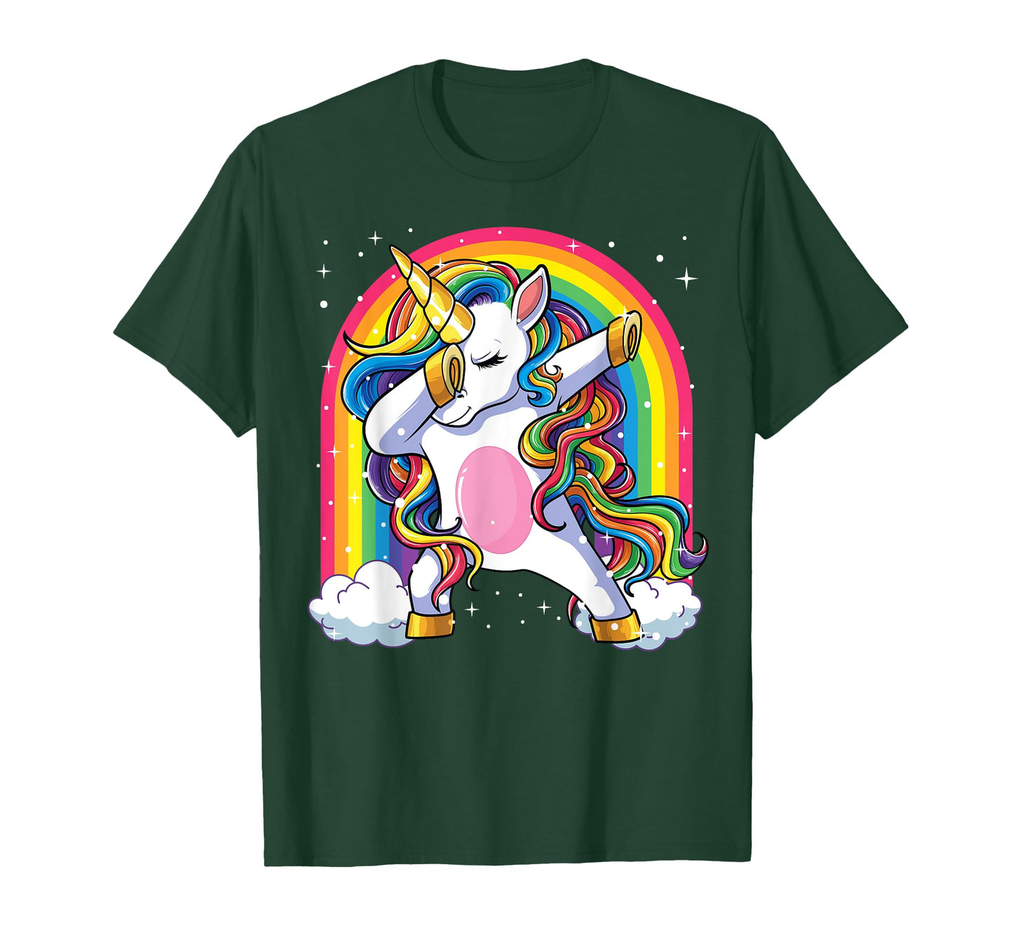 Dabbing Unicorn Shirt Girls Kids Unicorns Women Rainbow T-Shirt