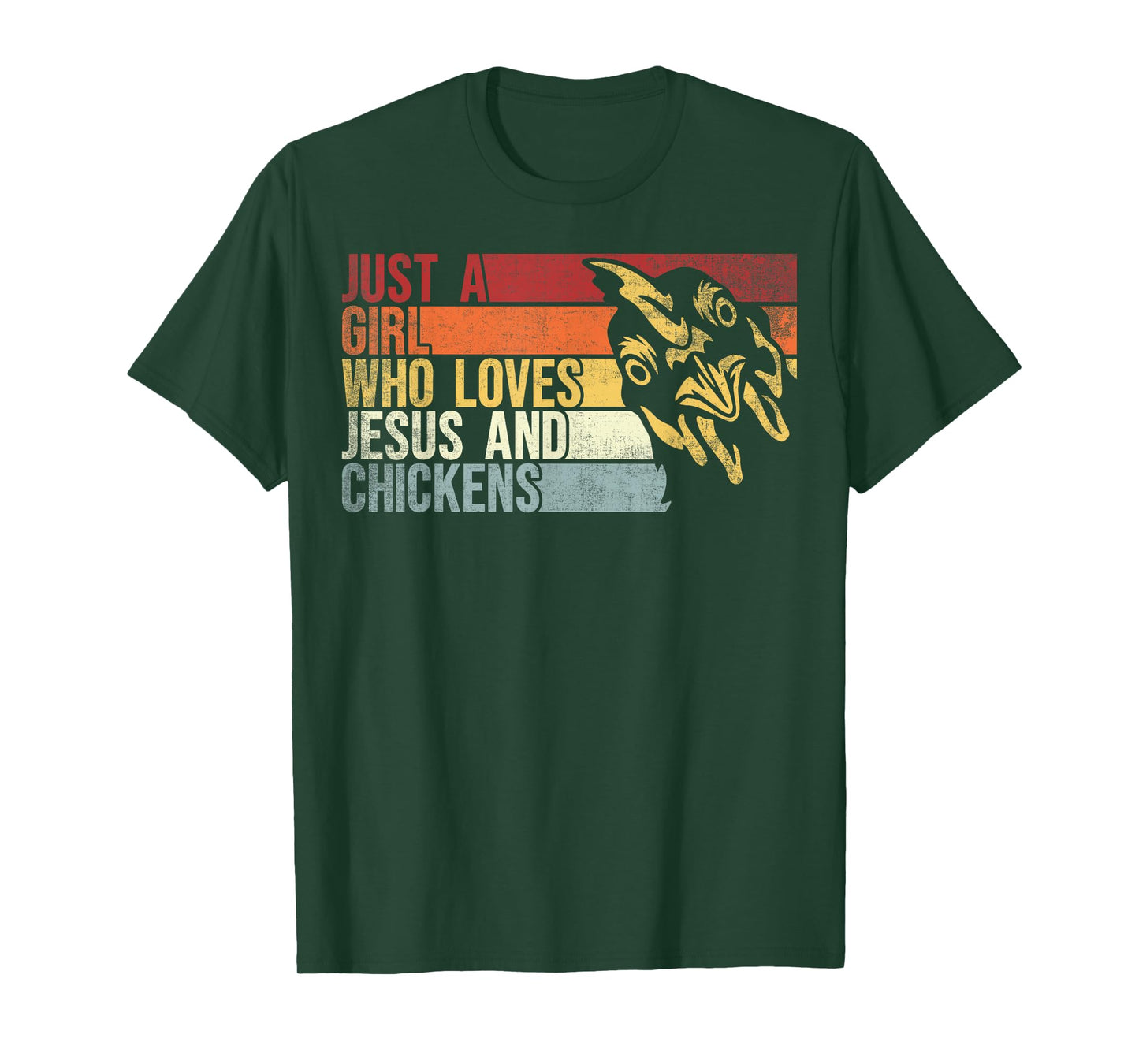 Just A girl Who Loves Jesus And Chickens. Jesus Chicken Love T-Shirt