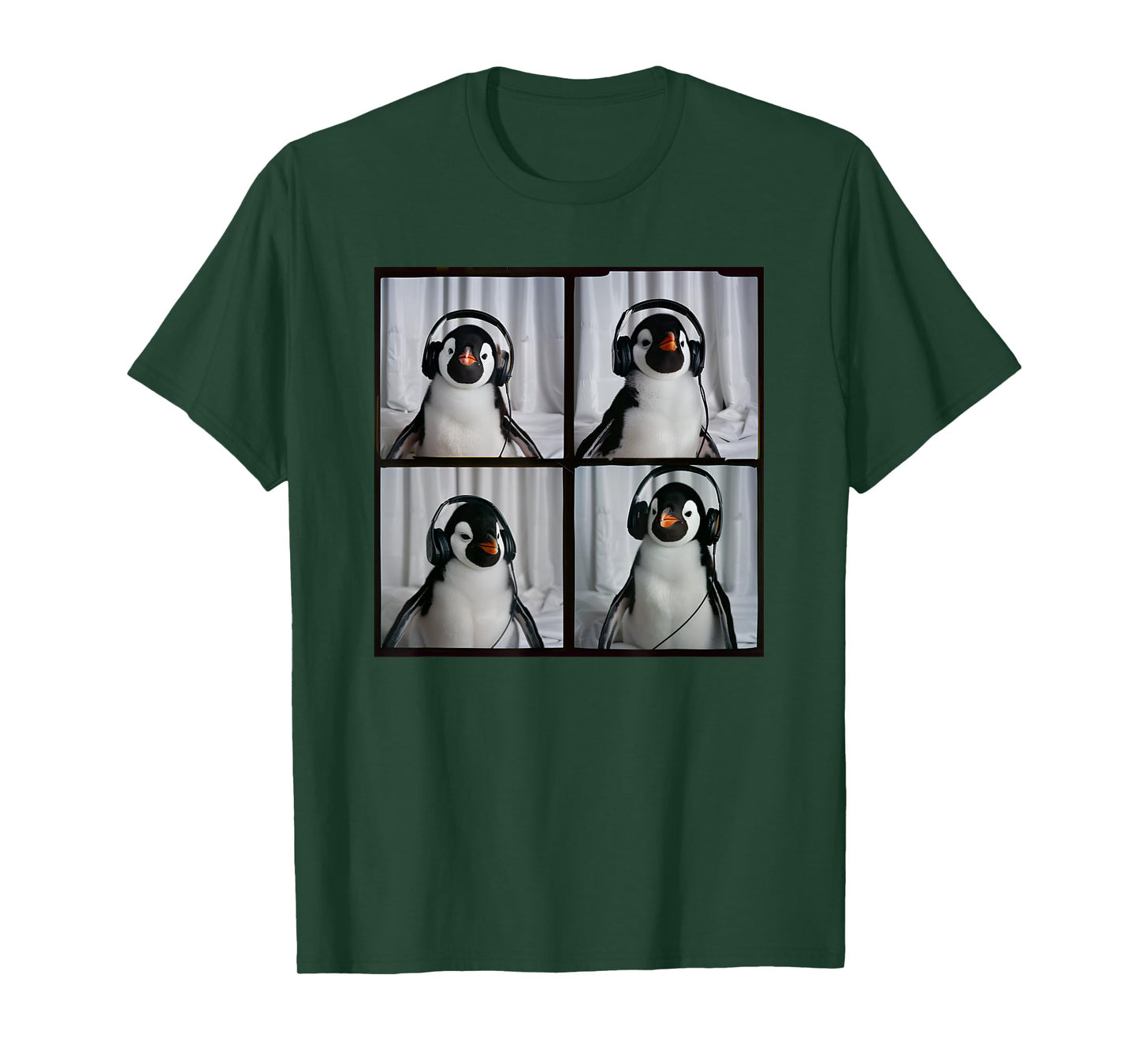Penguin With Headphones Autism Sensory Zoo Penguin Lover T-Shirt