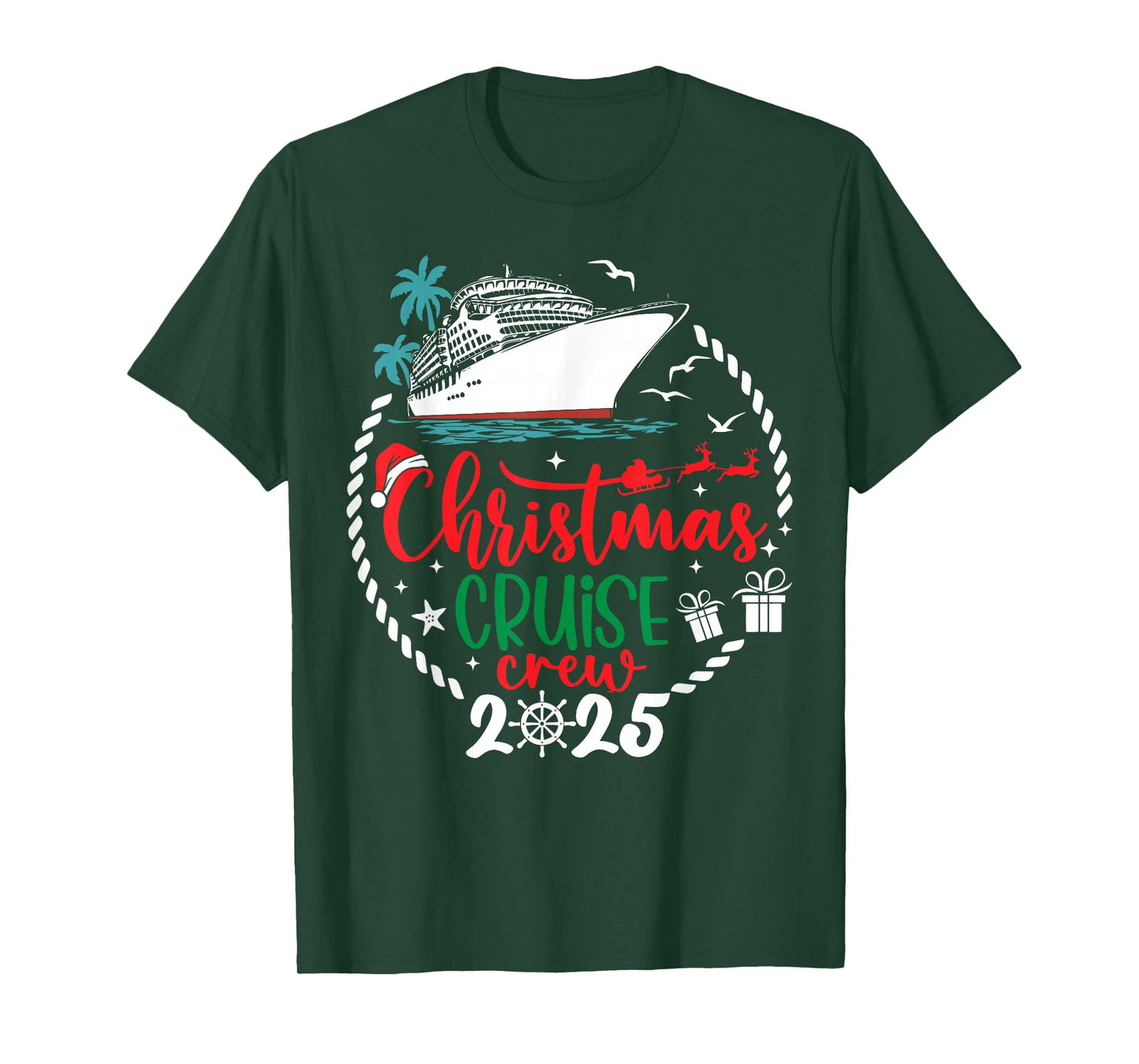 Christmas Cruise Crew 2025 Xmas Family Pajamas Holiday Funny T-Shirt