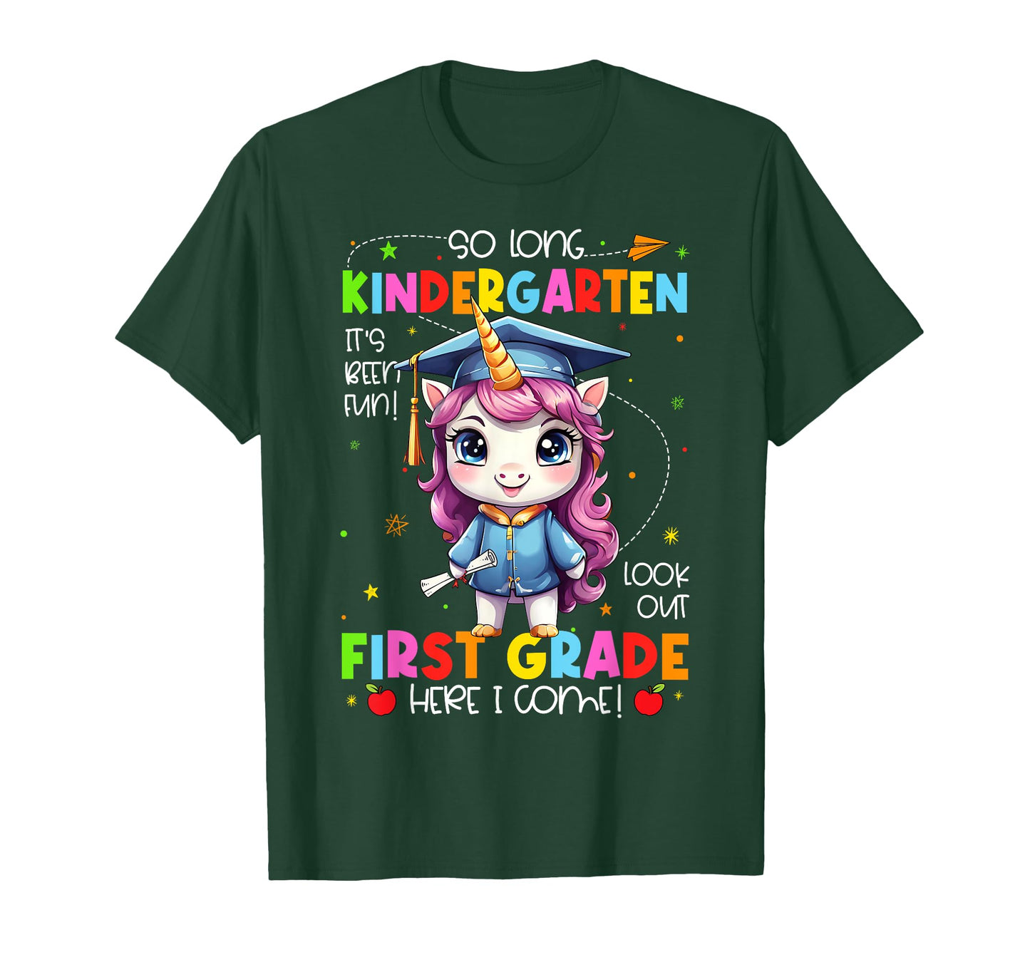 Unicorn So Long Kindergarten Graduation Last Day Of School T-Shirt