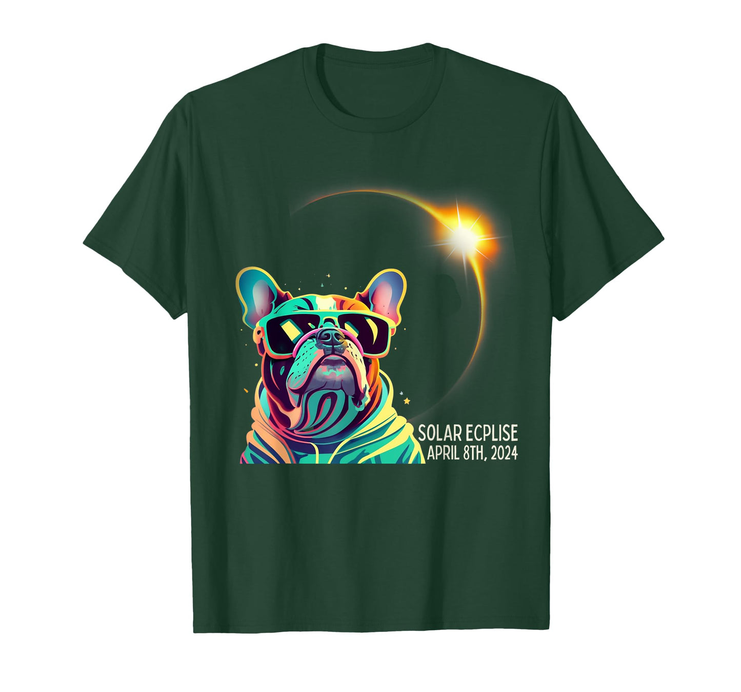 French Bulldog America 2024 Solar Eclipse Accessories Men Women Kids T-Shirt