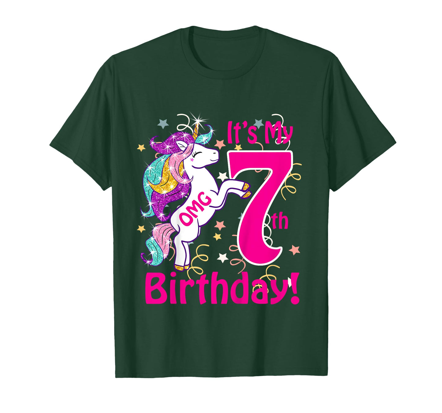 OMG It's My 7th Birthday Girls Unicorn (7 years old) outfit T-Shirt