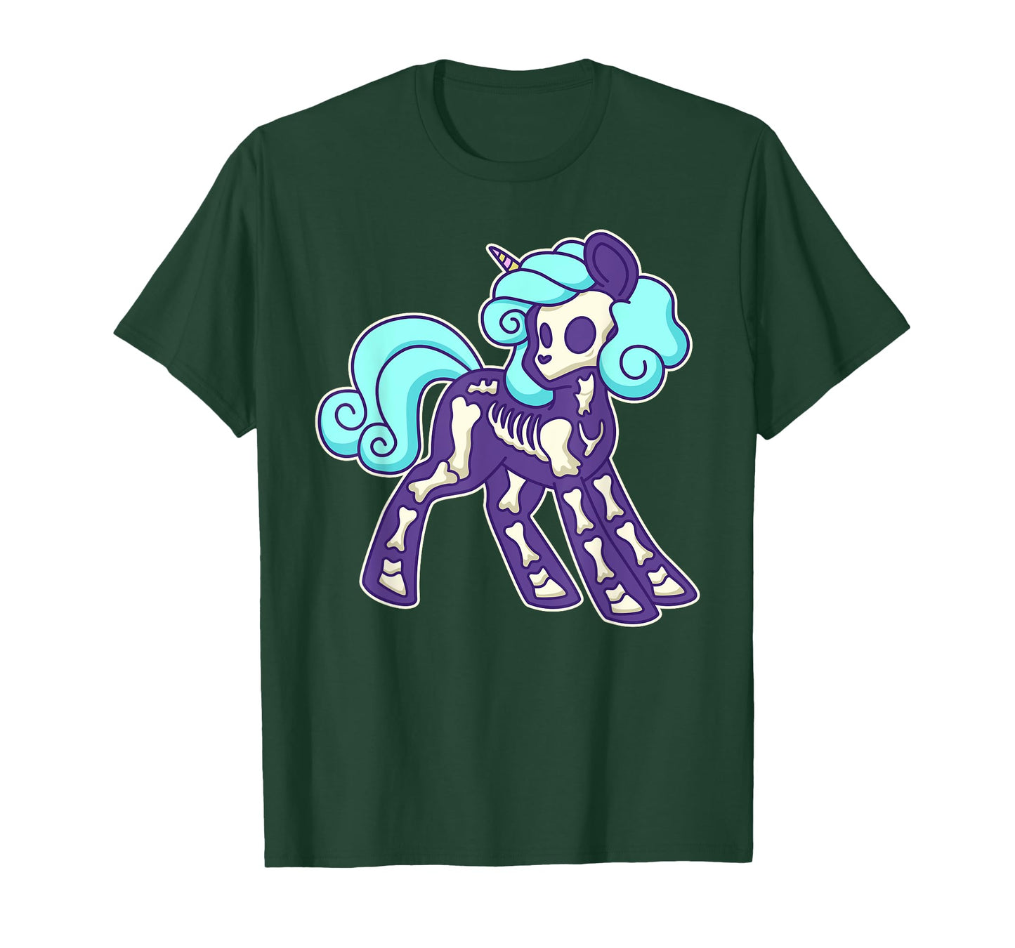Pastel Goth Unicorn Skeleton T-Shirt
