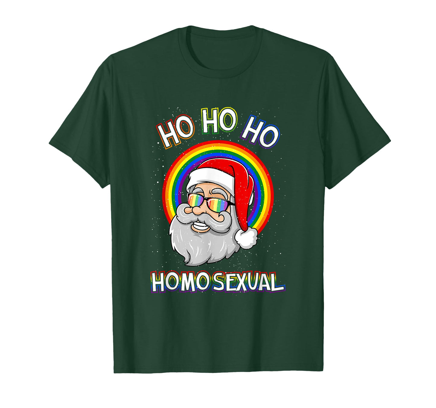 Ho Ho Homosexual LGBT Gay Santa Claus Ugly Christmas Sweater T-Shirt
