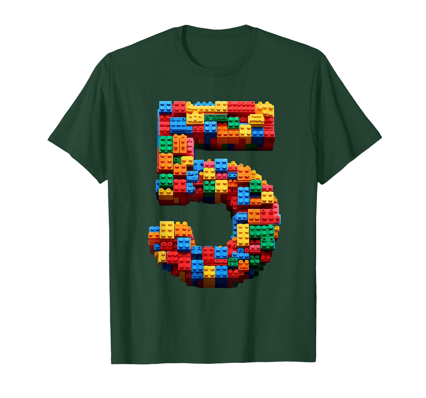 5 Year Old Blocks Building Master Builder 5th Birthday Boy T-Shirt