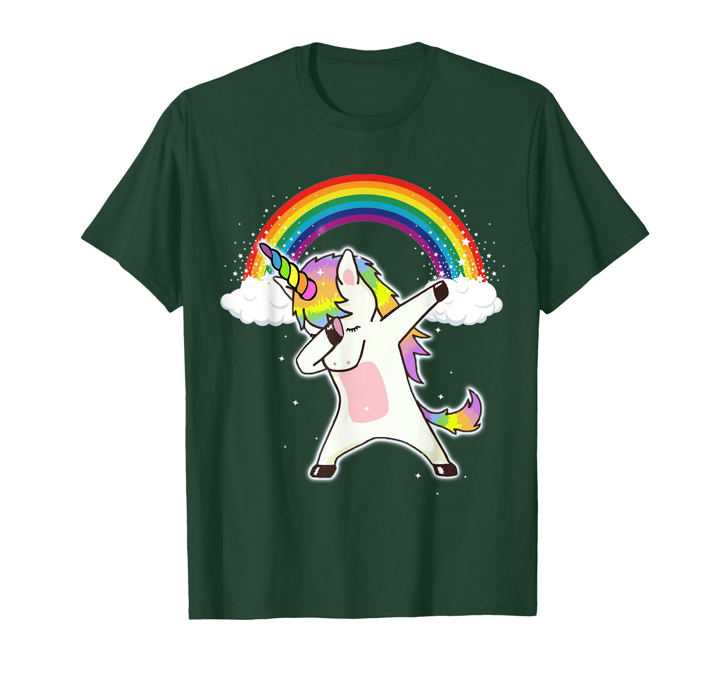 Dabbing Unicorn Shirt Cute Unicorn Dab Dance With Rainbow T-Shirt