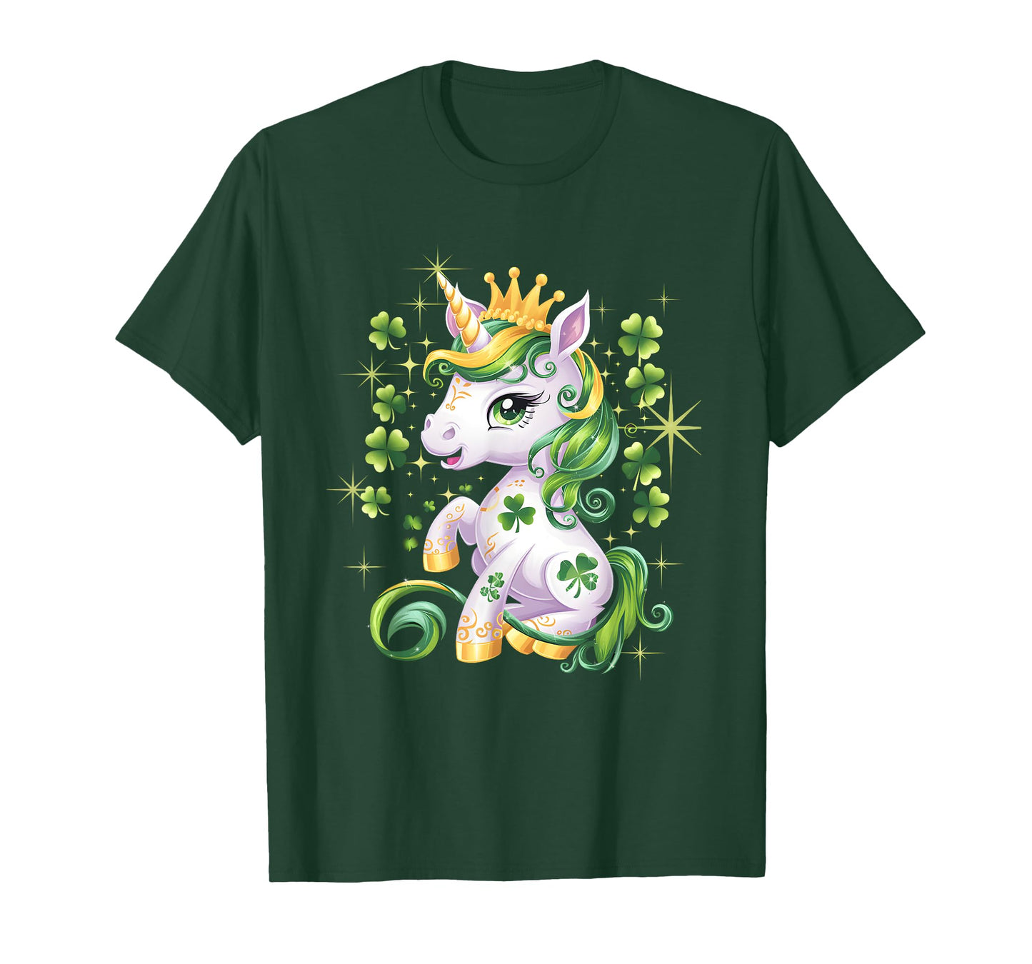 Cute Unicorn Shamrock St Patricks Day Girls Kids Lepricorn T-Shirt
