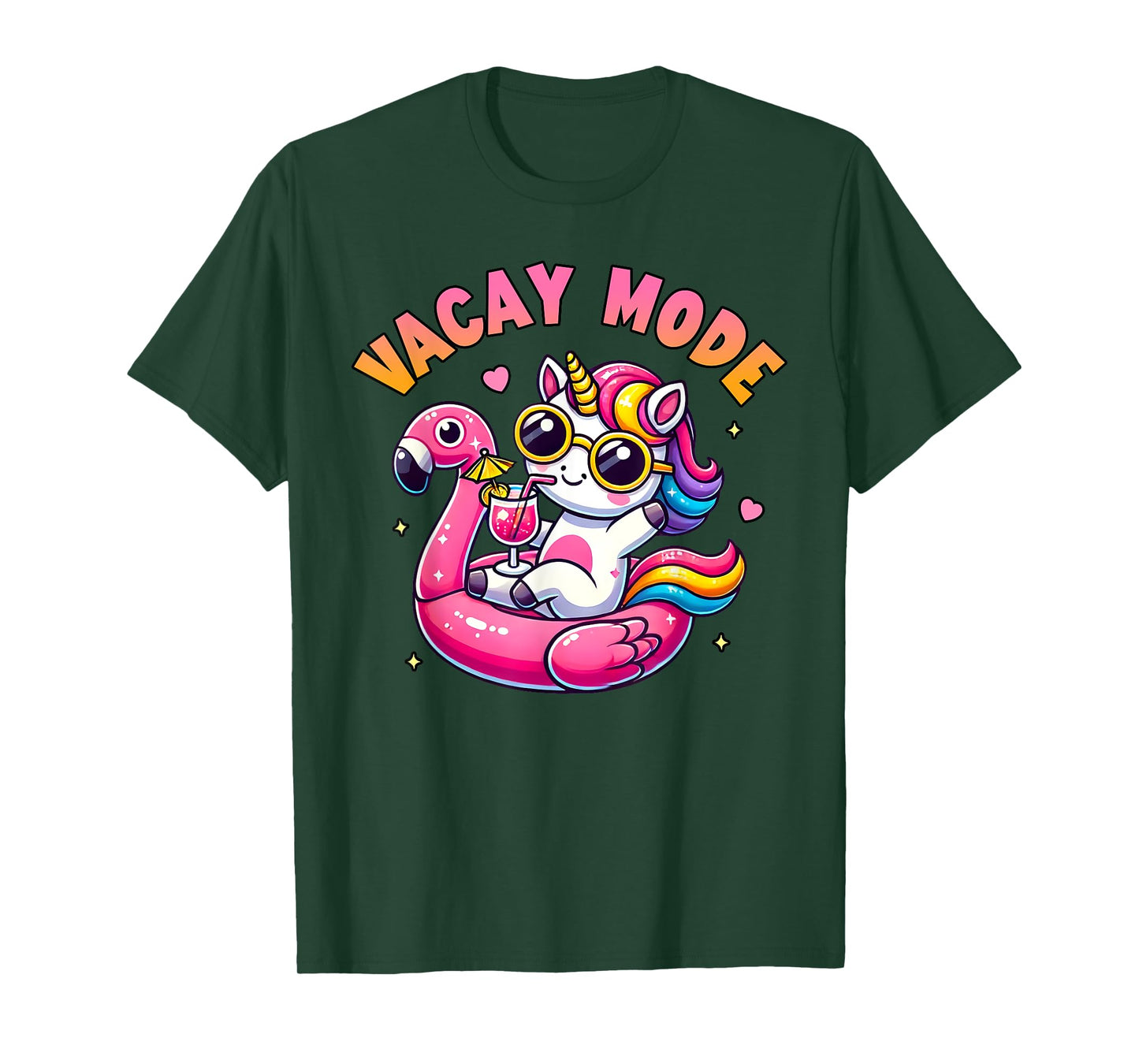 Vacay Mode Cute Unicorn Funny Family Vacation Gift Kids Girl T-Shirt