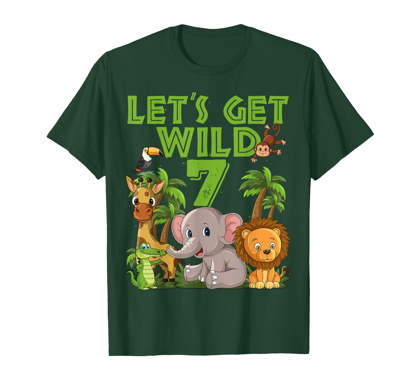 7 Year Old Zoo Birthday Safari Jungle Animal 7th B-day T-Shirt