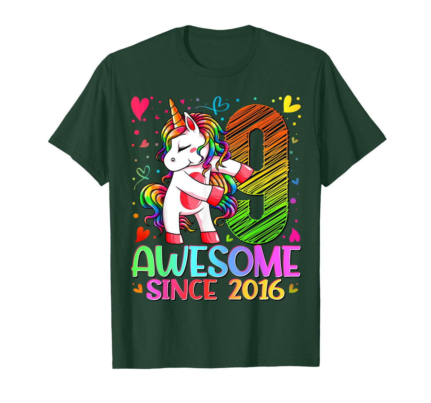 9 Year Old Unicorn Gifts For Girls 9th Birthday Girl Party T-Shirt