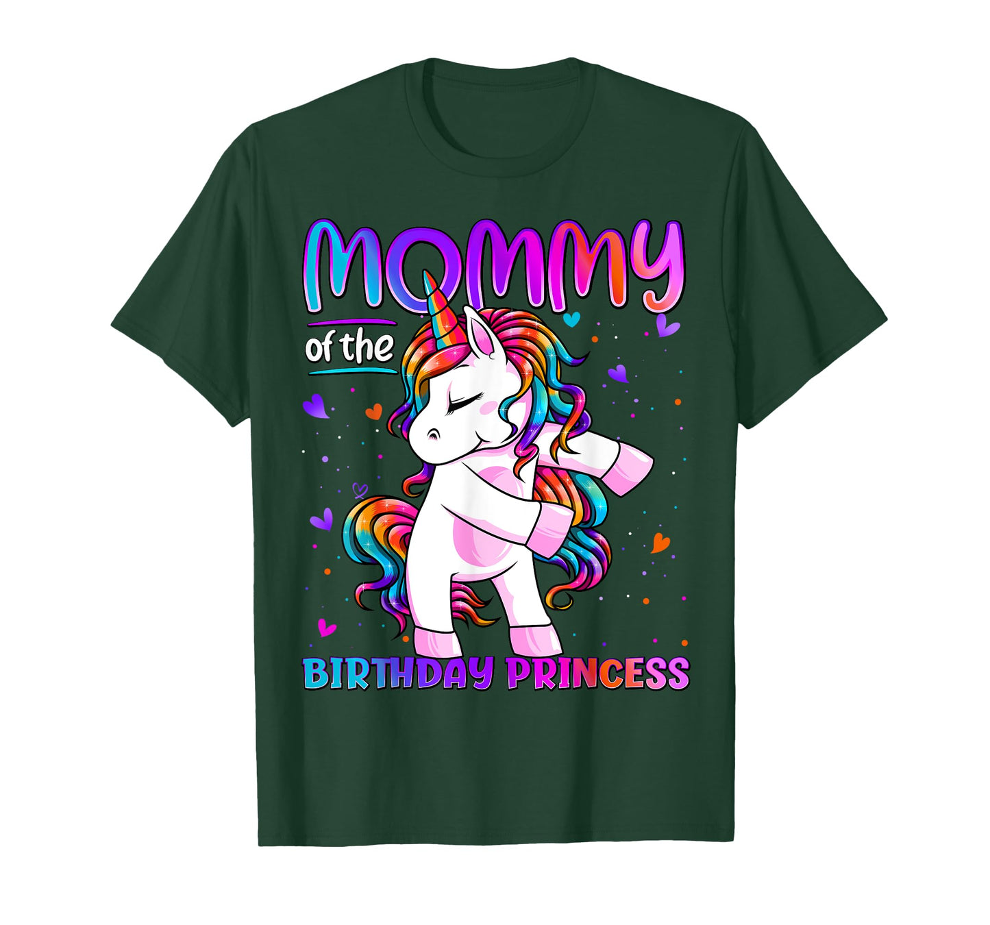 Mommy of the Birthday Princess Girl Flossing Unicorn Mom T-Shirt