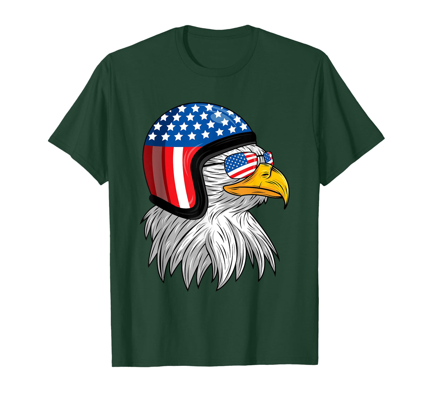 Funny Eagle Mullet Helmet USA 4th Of July American Flag Gift T-Shirt