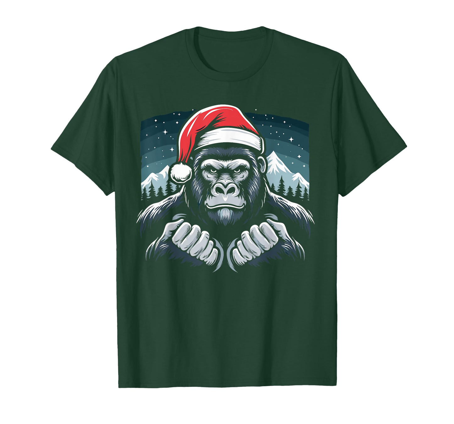 Gorilla Christmas Santa Hat Gorilla For Men Primate Animal T-Shirt