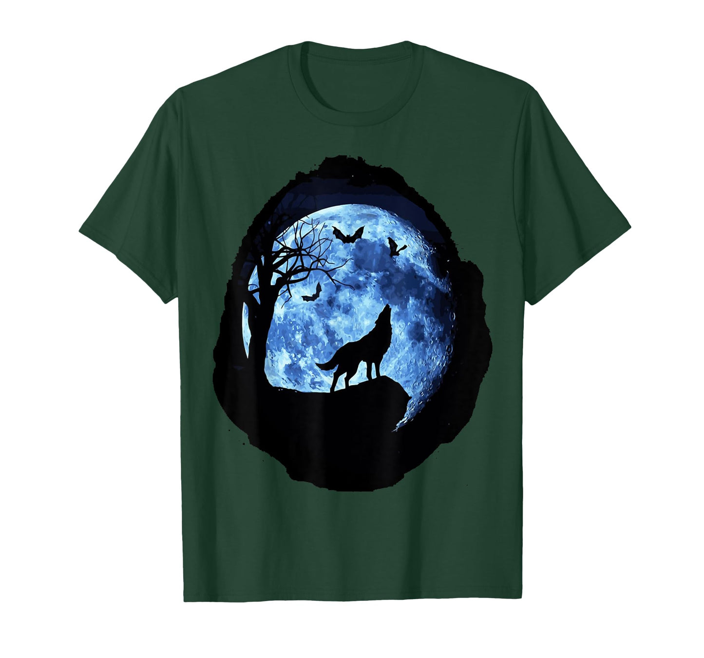 The Mountain Wolf Bats birds TREE and MOON T-Shirt T-Shirt