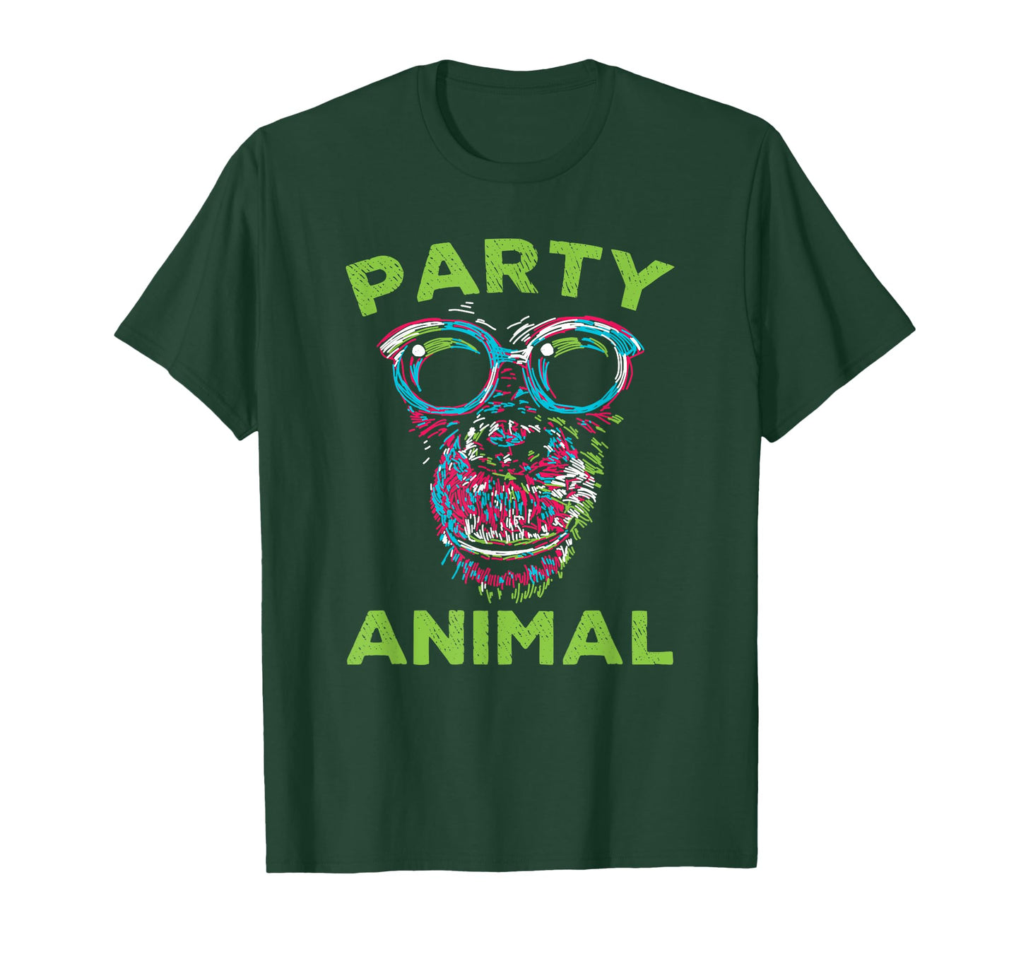 Cute Chimpanzee Party Animal Lover Colorful Monkey T-Shirt