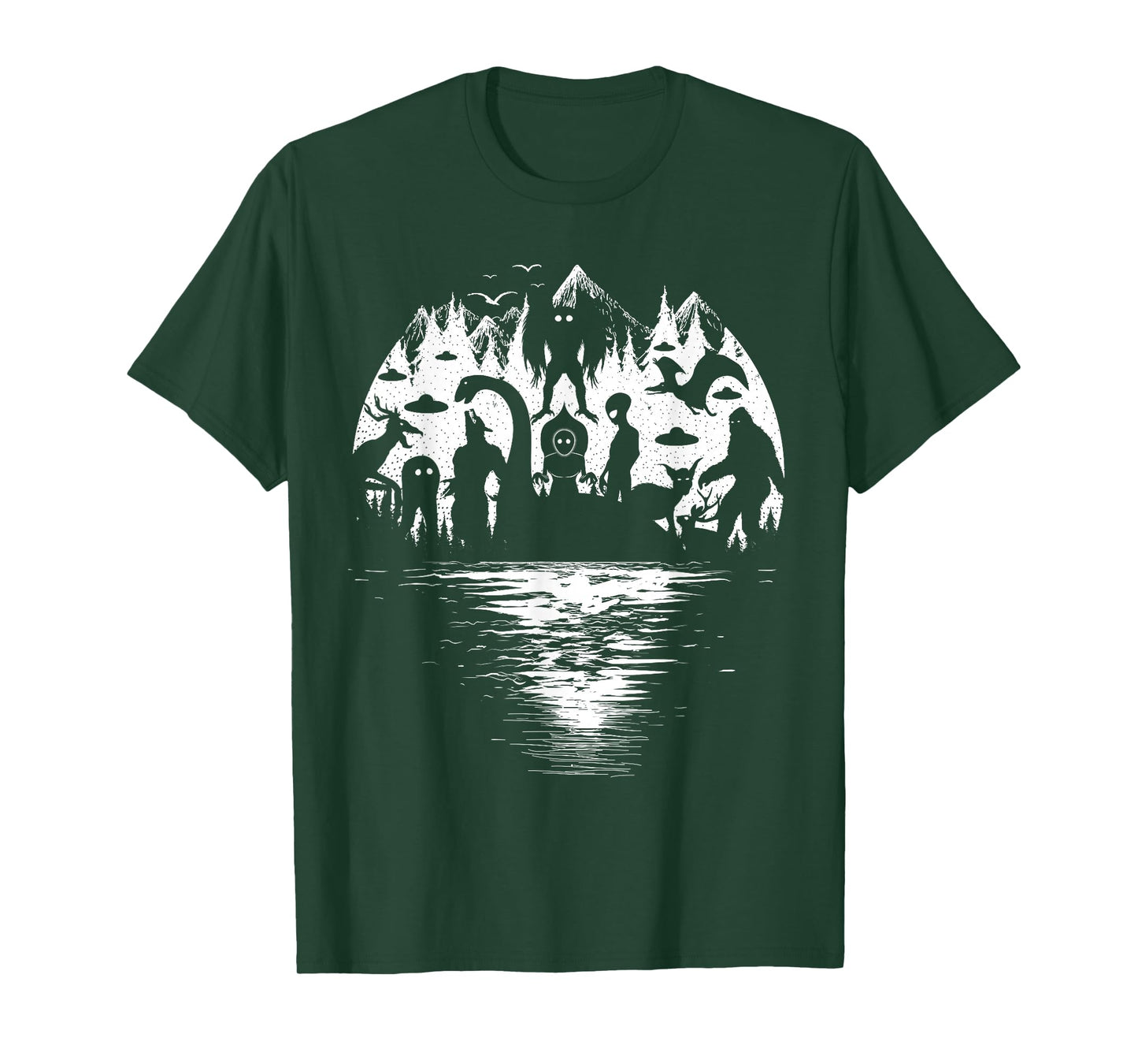 Bigfoot Loch Ness Mothman and Cryptid Monsters Cryptozoology T-Shirt