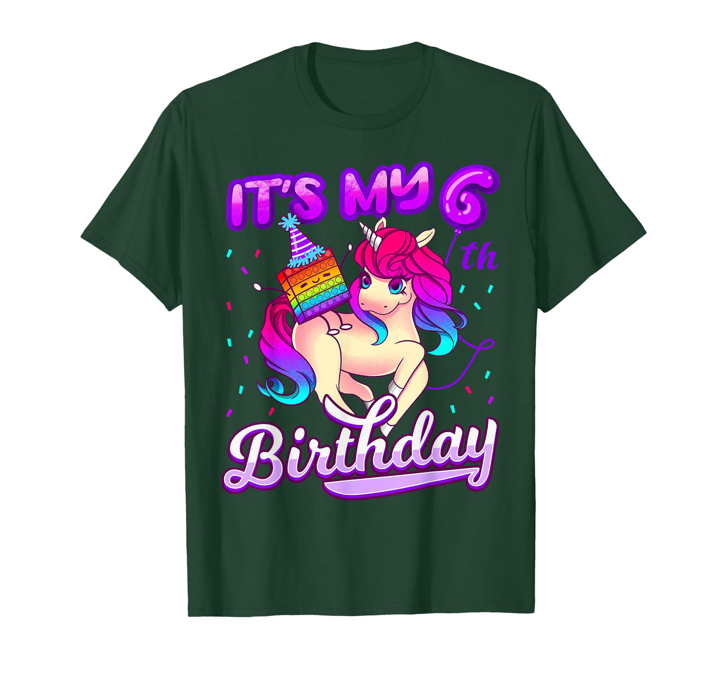 Birthday Girl 6 year old, it's my 6th Birthday, Unicorn T-Shirt