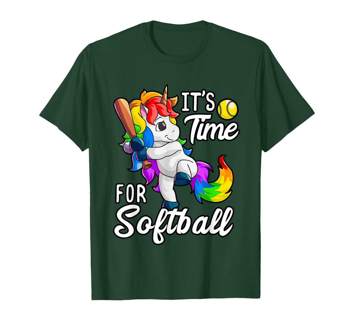 Unicorn Softball Shirt Girls Women Softball Player T-Shirt