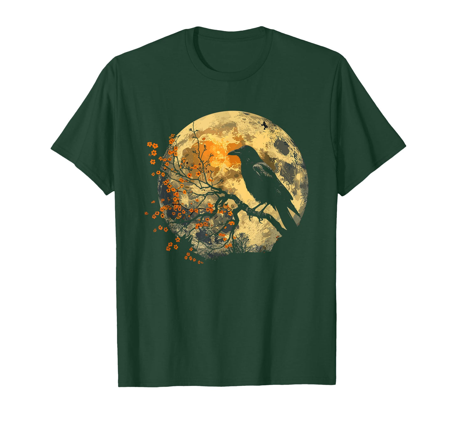 Black Raven Nature Art Crow Moon T-Shirt