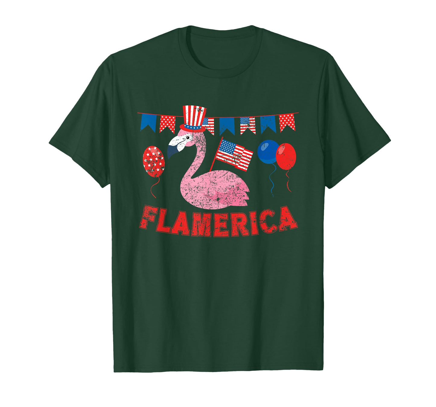 Flamerica American Patriotic Flamingo Flag Fourth Of July T-Shirt