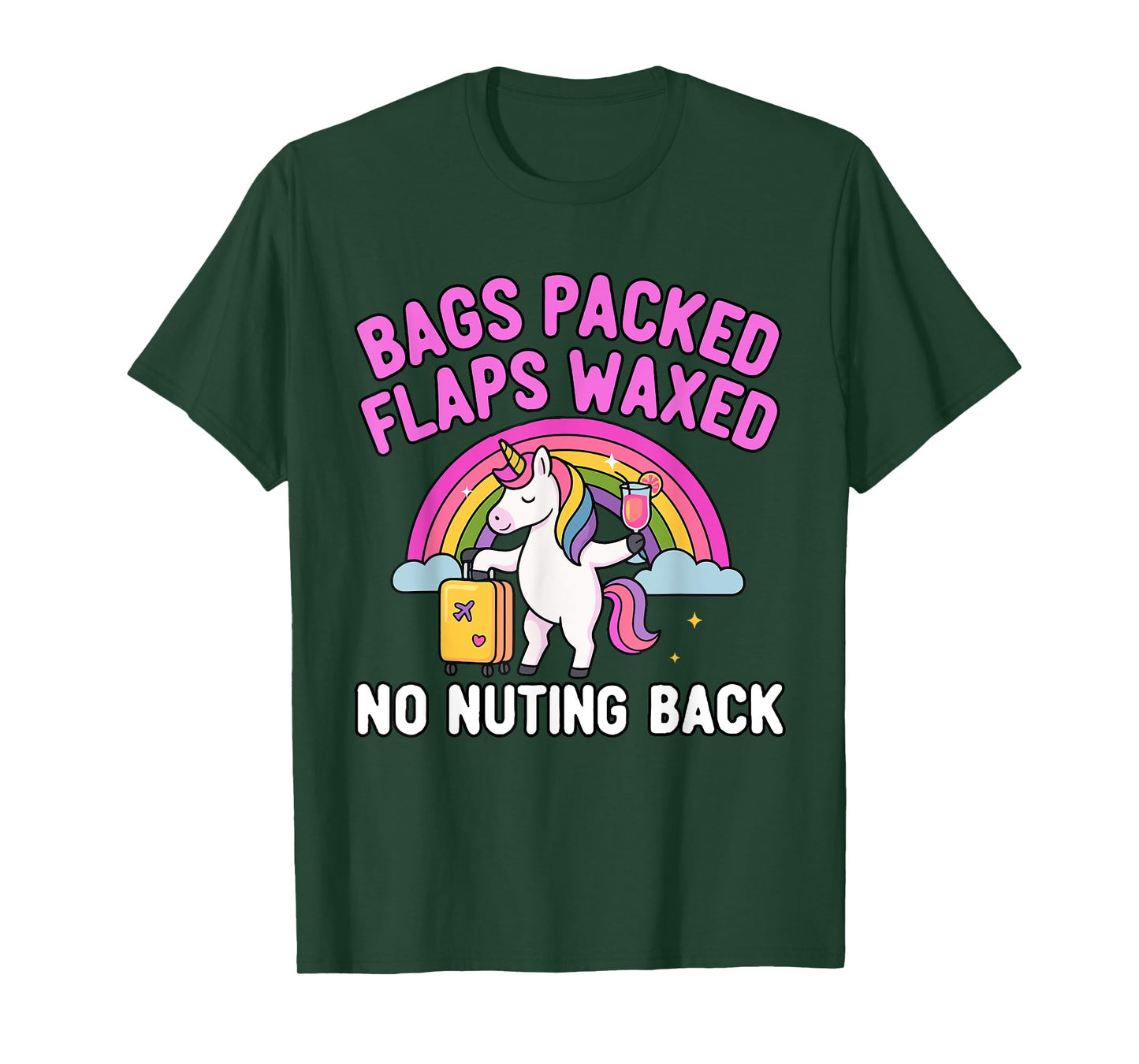 Girls Bags Packed Unicorn Funny Inappropriate Vacation Humor T-Shirt