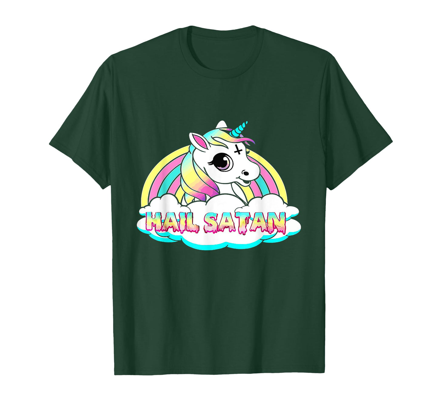 Unicorn Hail Satan - Funny Satanic T-Shirt