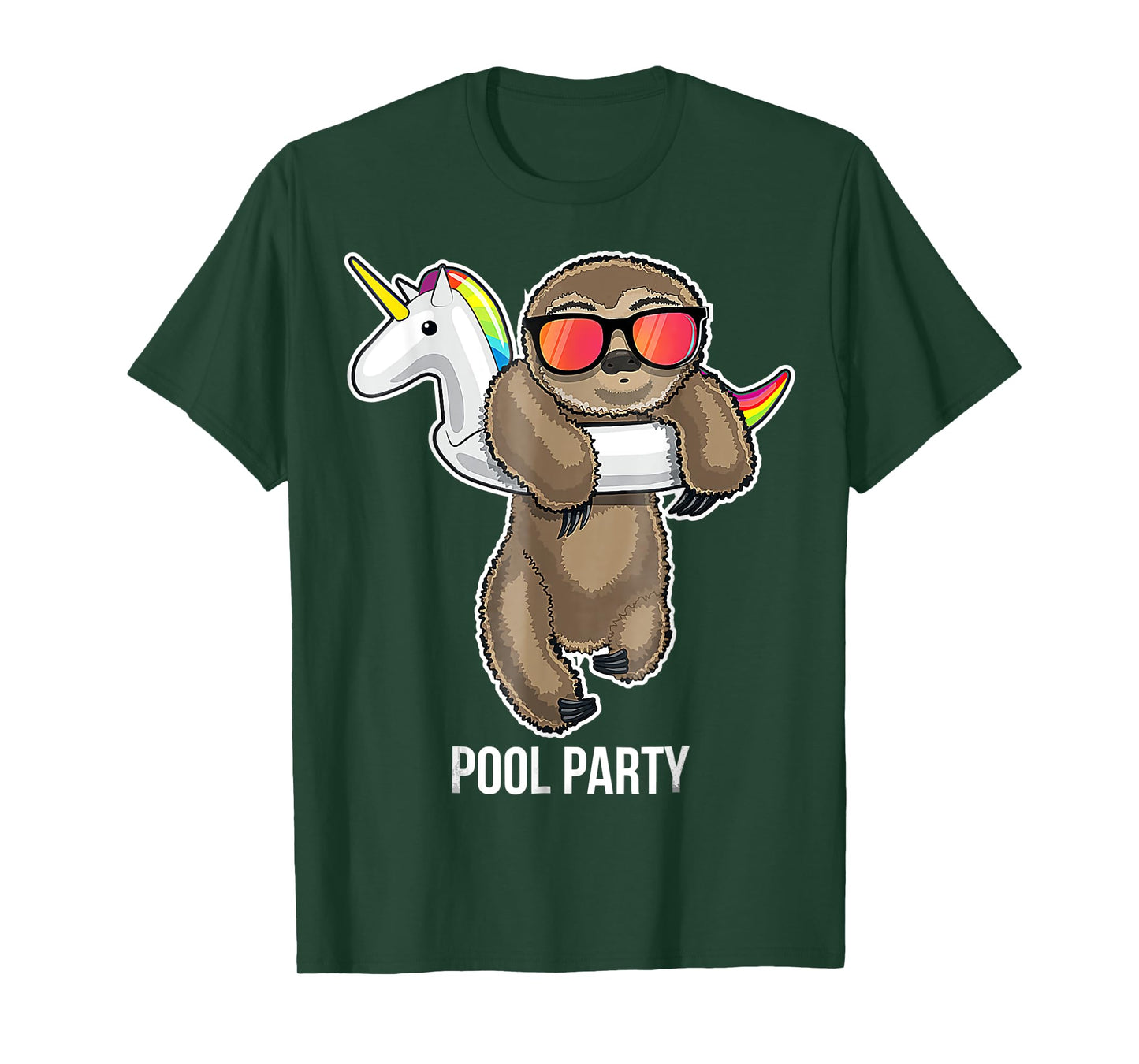 Pool Party Sloth Unicorn Float Funny Sloth Gifts T-Shirt