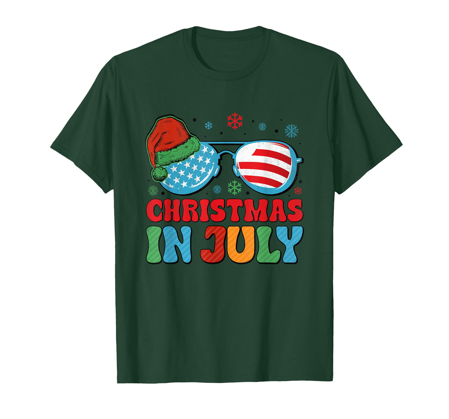 Santa Claus Sunglasses Beach Christmas In July Men Women Kid T-Shirt