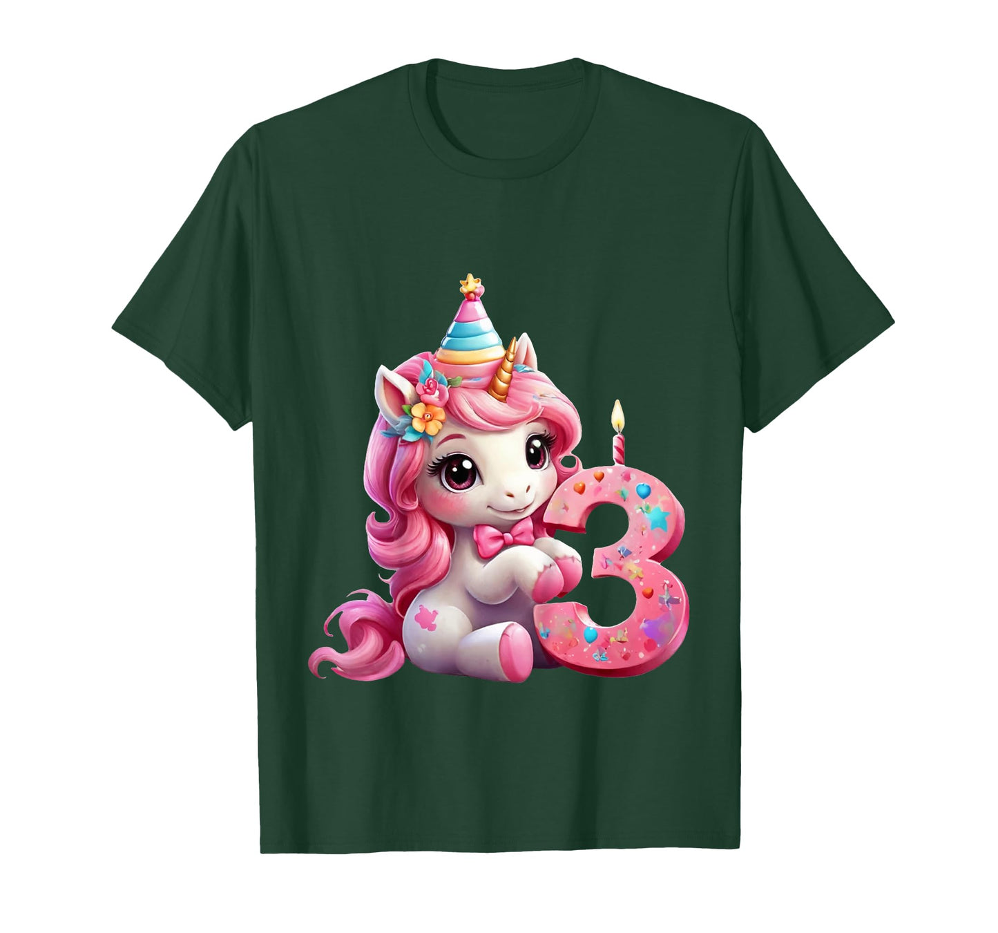 NUMBER 3 YEARS GIRL UNICORN 3rd BIRTHDAY T-Shirt