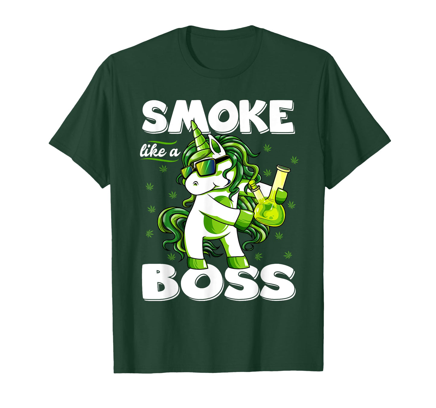 Funny 420 Marijuana Weed T Shirts Unisex-Adults Black Small Modern Round Collar Short Sleeve T-Shirt 420 Unicorn Floss Like A Boss Weed Pot Leaf Marijuana T-Shirt