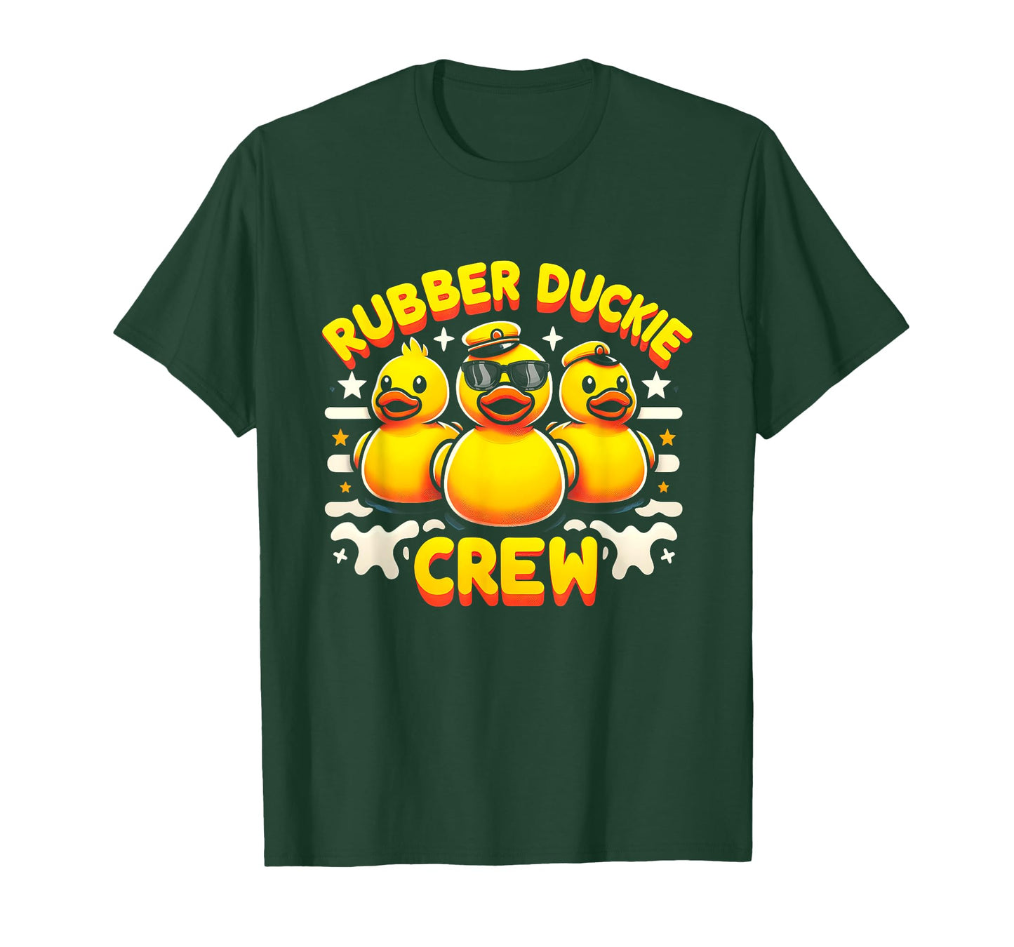 Retro Yellow Rubber Duck in 70s 80s Captain Duck Cruise T-Shirt