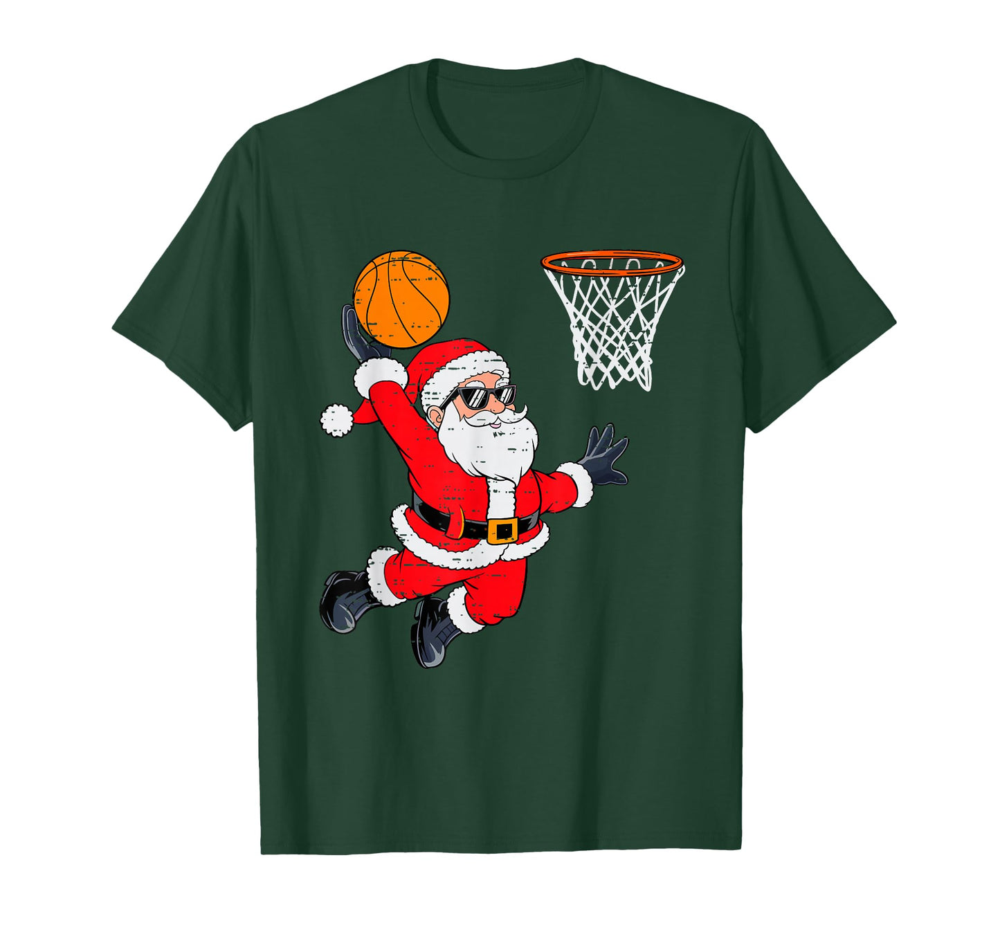Funny Santa Dunking Basketball Christmas Xmas Mens Boys Kids T-Shirt