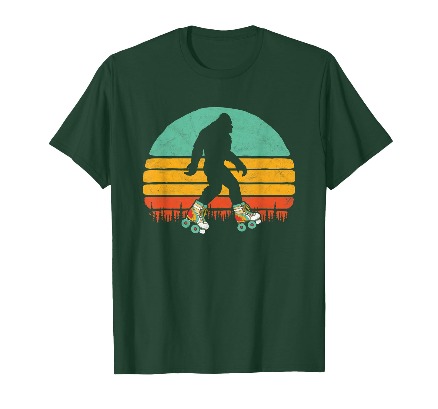 Retro Bigfoot Roller Skating Sasquatch 80s Skater Graphic T-Shirt