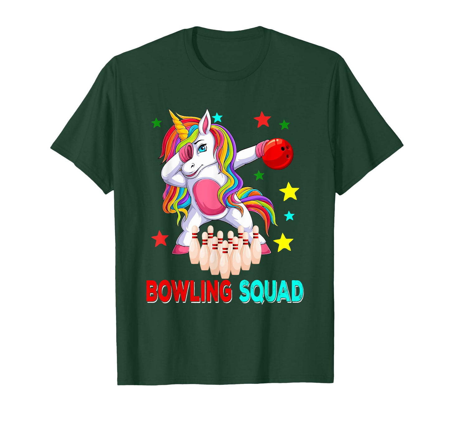 Bowling Squad Dabbing Unicorn Player Team Costume Kids T-Shirt