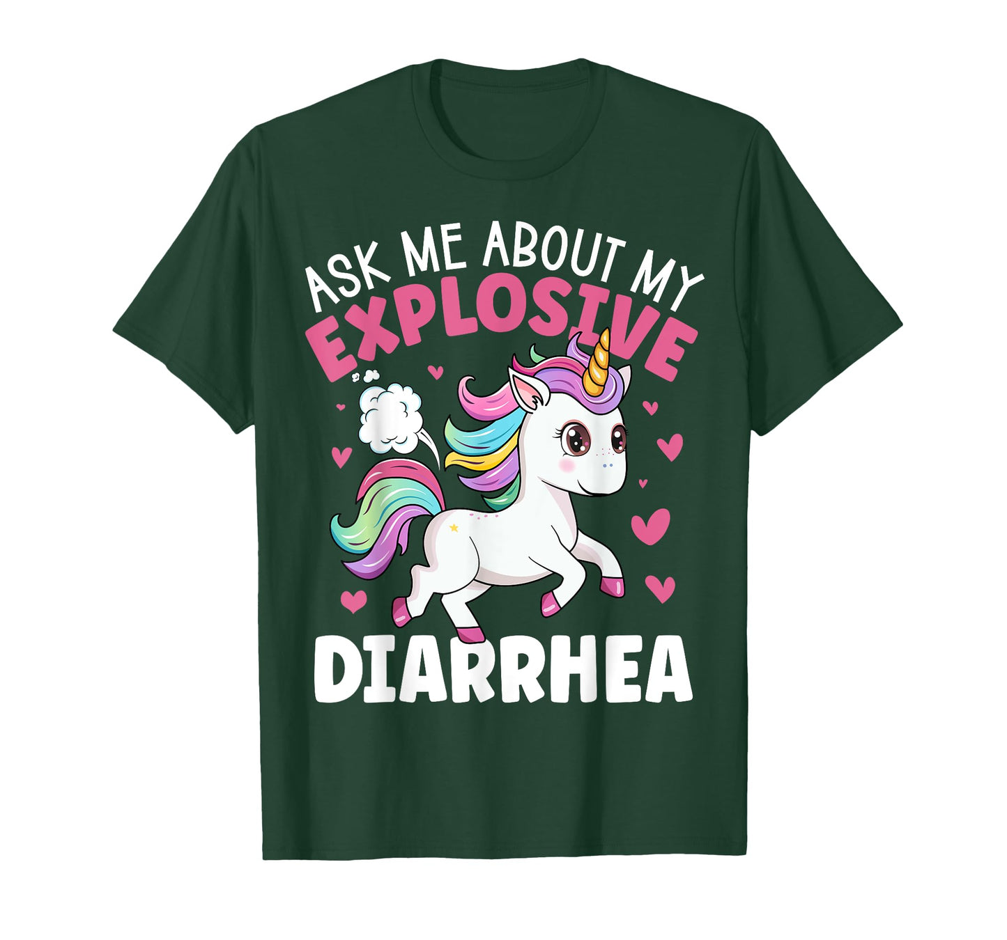 Ask Me About My Explosive Diarrhea Funny Poop Meme Unicorn T-Shirt