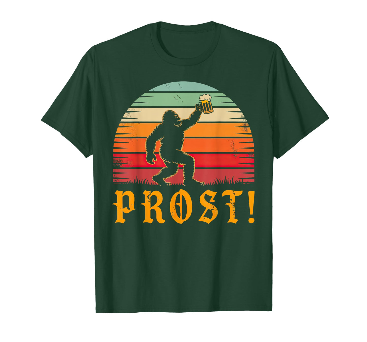 PROST Bigfoot Drinking Beer German Oktoberfest T-Shirt